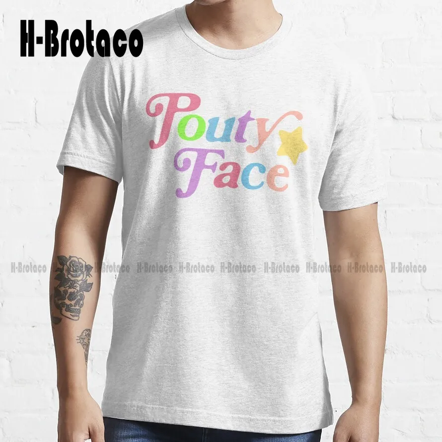 Pouty Face Rainbow Trending T-Shirt Orange Shirts For Women Outdoor Simple Vintag Casual T Shirts Xs-5Xl Streetwear Unisex