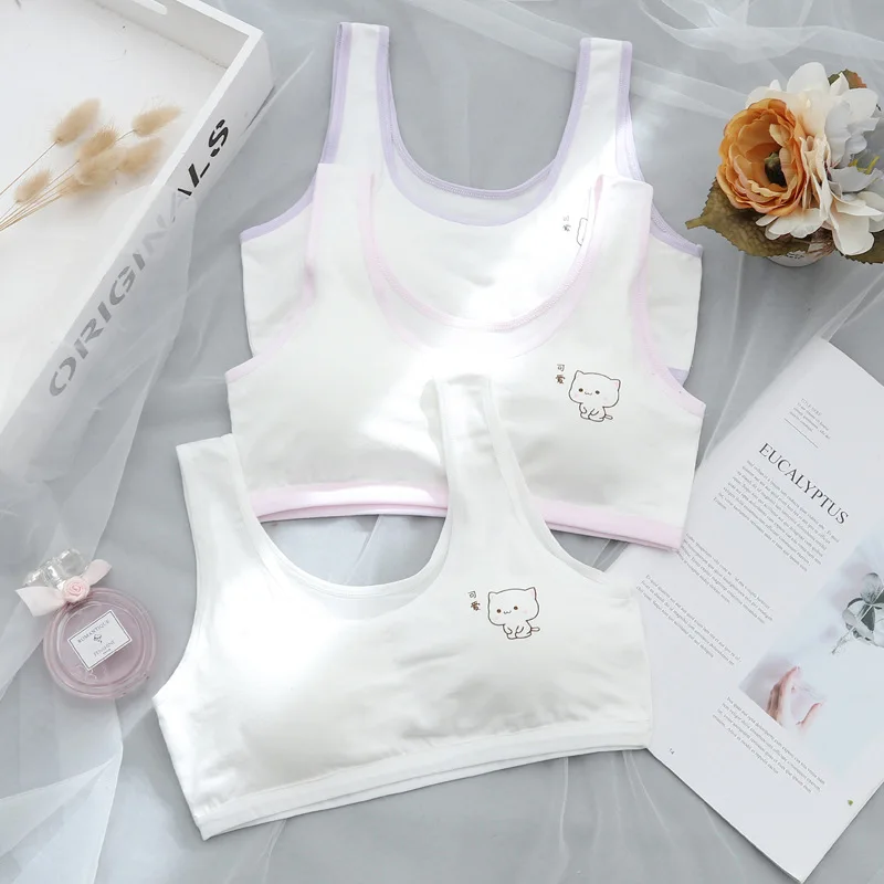 

Girls Bra Small Vest Sling Children Tube Top 8-16 Years Old Student Underwear Cotton Girl Wrapped Chest Training Bra