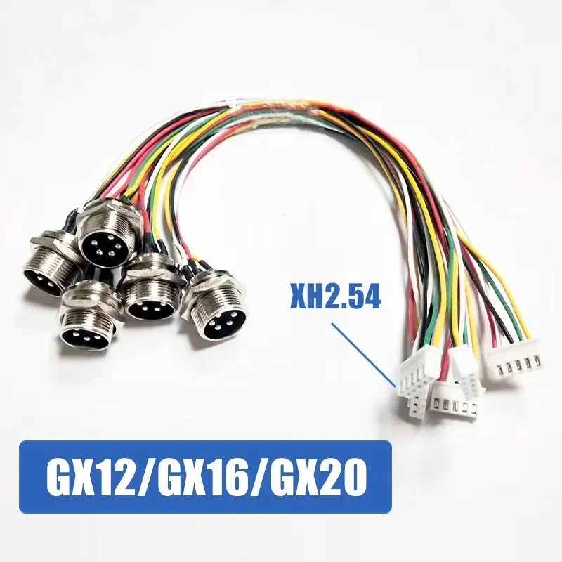 GX16 GX12 Socket to XH2.54 Terminal Wire 2 3 4 5 6Pin M12 GX20 Male Aviation Plug Adapter Cable Connector Extension Line 15-30cm