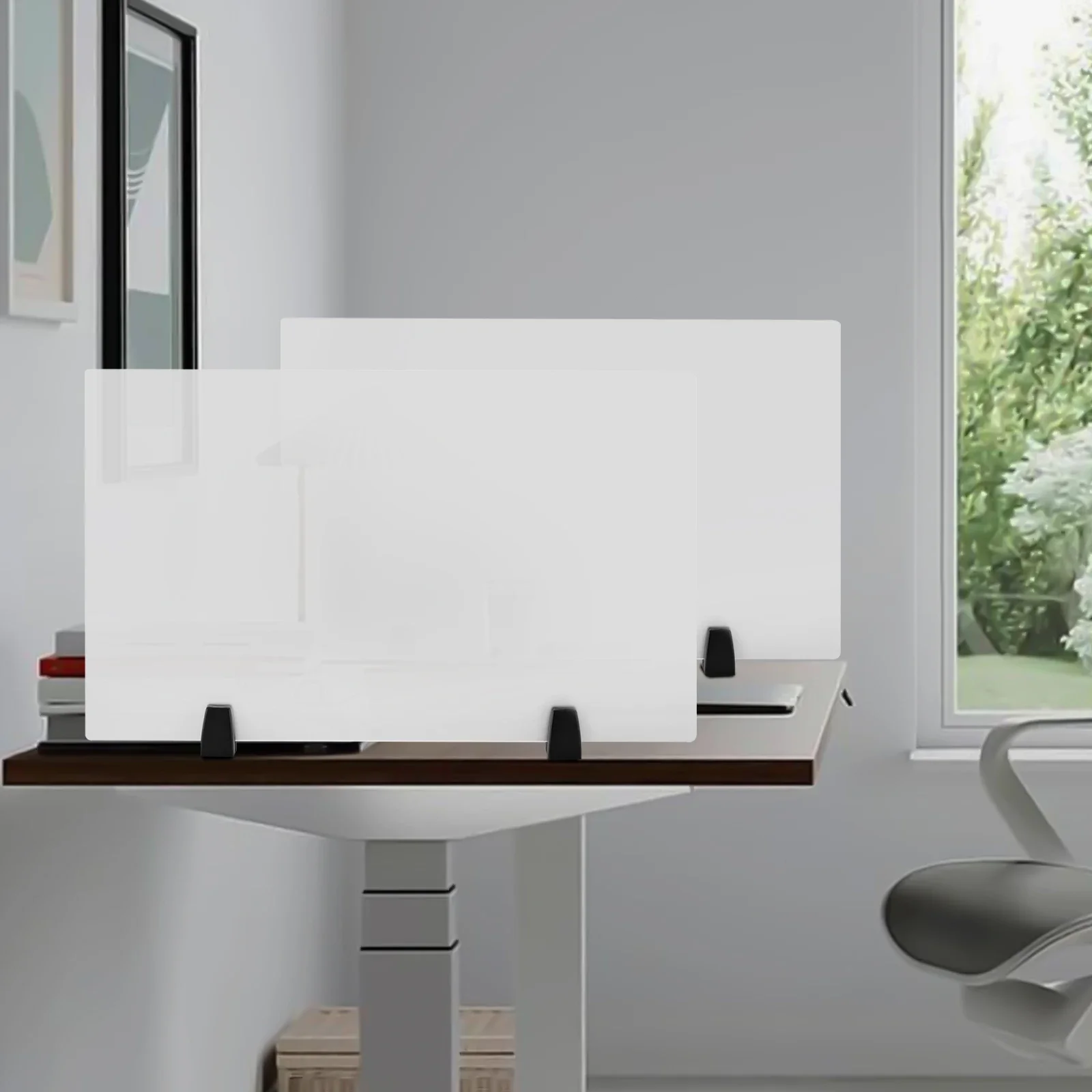 منظم لوحة مقسم مكتب أكريليك - 30 × 18 بوصة، عبوتان، قسم مكتب مشبك، شاشة خصوصية، منظم مكتب المكتب المنزلي #3