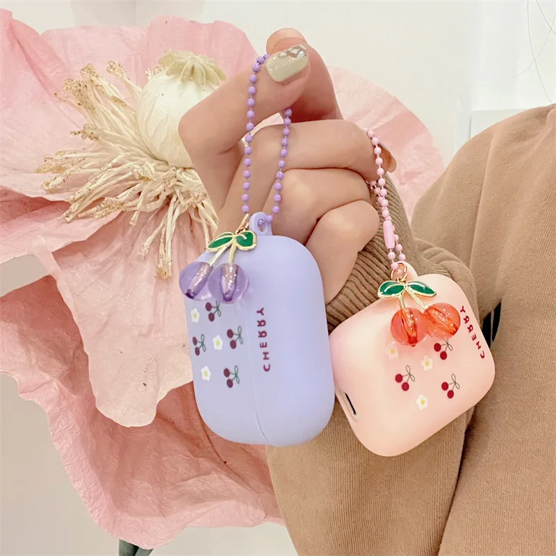 

Cute Cherry Pendant Case for AirPods Pro2 Airpod Pro 1 2 3 Bluetooth Earbuds Charging Box Protective Earphone Case Cover