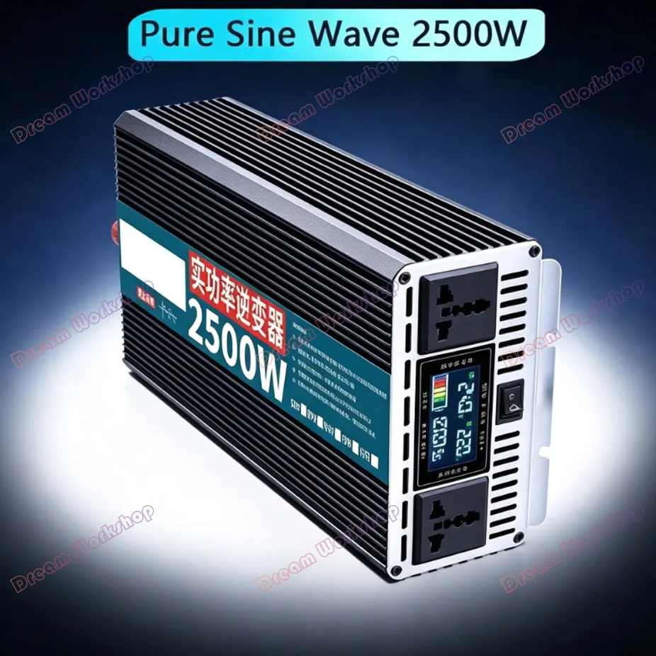 Free shipp Pure sine wave inverter real power 2500W 3500W non-virtual standard DC 12/24/48/60/72V to AC 220V solar car inverter