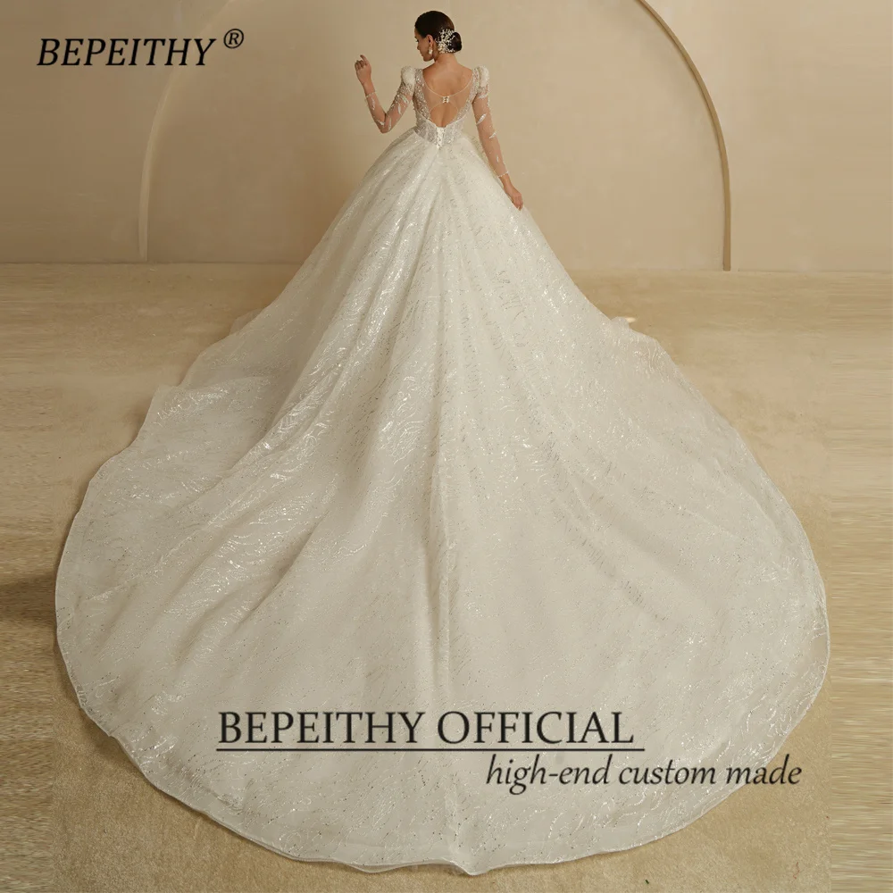 Bepeiathy-女性のための光沢のあるプリンセスドレス,結婚式のための真珠付きの豪華なヴィンテージのボールガウン,2022コレクション