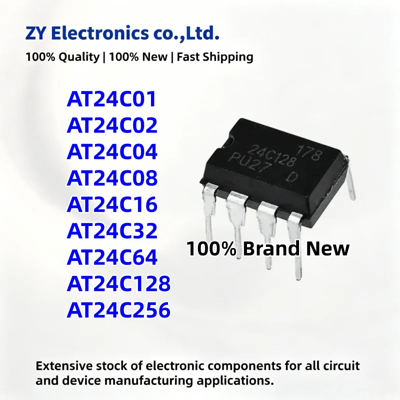 10PCS New AT24C128 AT24C64 AT24C32 AT24C16 AT24C08 AT24C04 AT24C02 AT24C01 AT24C256 24C128 24C64 24C32 24C16 24C08 DIP-8