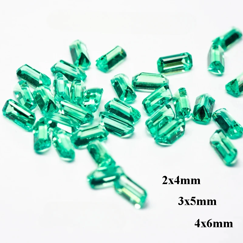 Lab Grown Columbia Emerald Small Size Emerald Shape Charms Gemstone DIY Ring Necklace Earrings Main Materials with Certificate