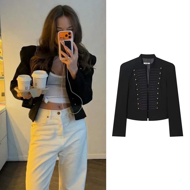New Retro Women's Jackets Spring 2026 Fashion Slim Elegant Short Warm Jackets Women's Street Elegant Holiday Youth Spring Coats