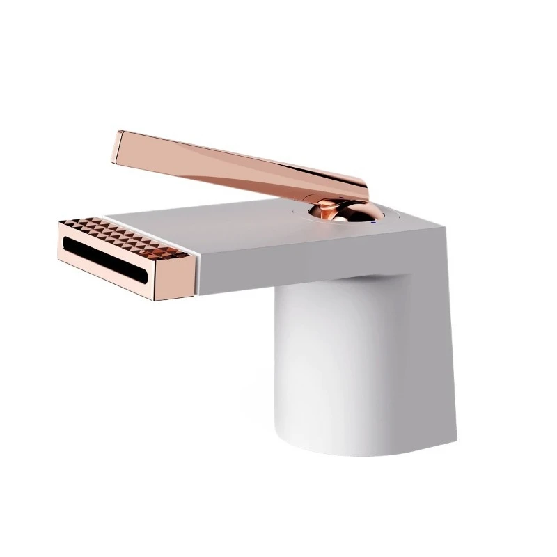 

Waterfall basin faucet, all-copper household hot and cold faucet, hotel and homestay basin waterfall