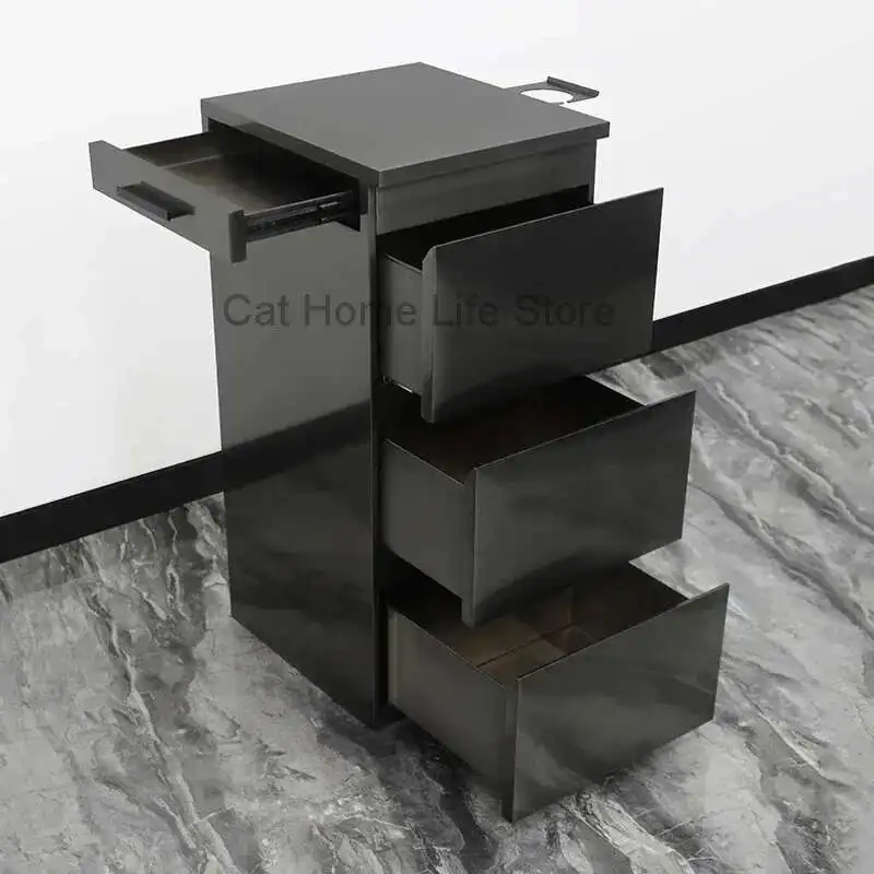 

Black Trolley Salon Auxiliary Trolleys Beauty Tool Folding Cart Hair Equipment Furniture Table Pedicure Organizers Tools Car