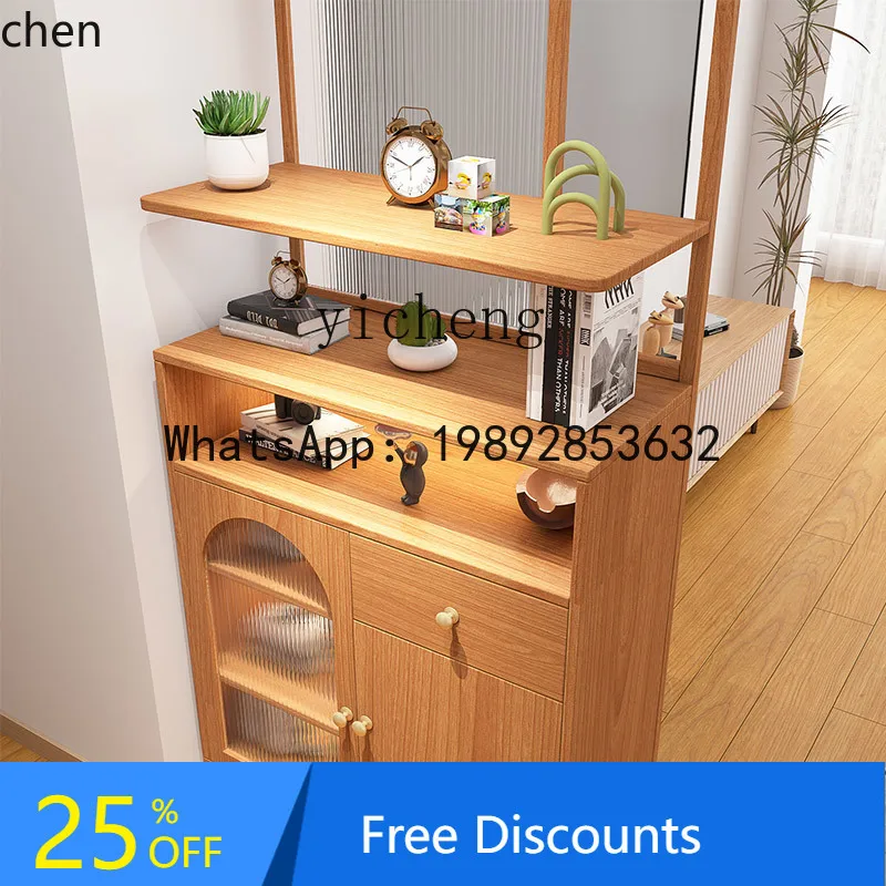 HT  entrance partition cabinet living room storage shoe cabinet integrated front door Changhong glass screen cabinet