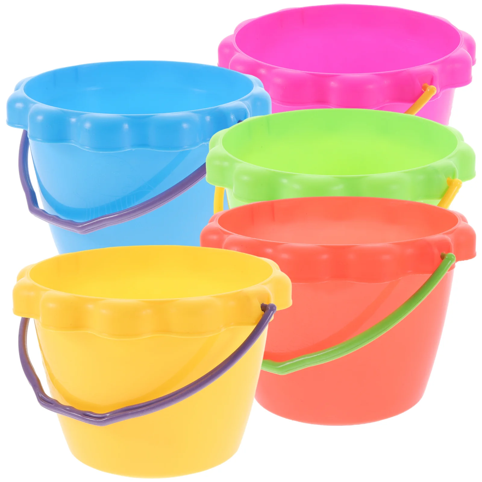 5 Pcs Toy Beach Bucket Outdoor Toys Sand Playing Tools Folding Buckets Plastic Children Kindergarten Baby Holders