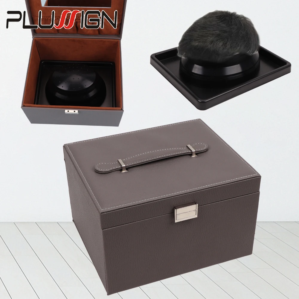 

Premium Wig Storage Box Wig Travel Case 24.5*21*16Cm Foldable Magnetic Square Box With Handle For Storage And Travel With Mirror