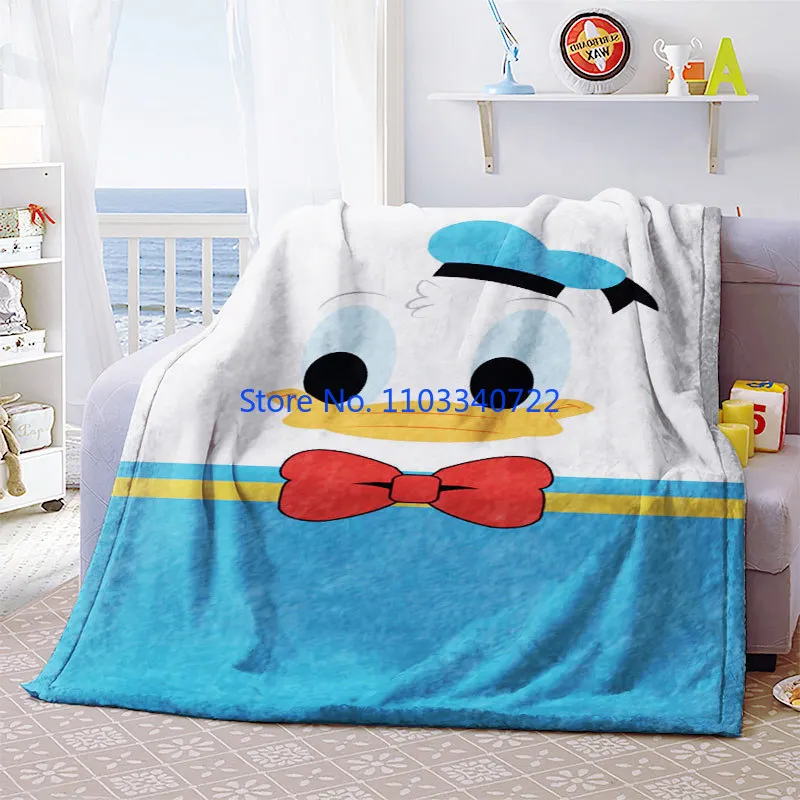 

Anime Custom Surprise Donald Duck Flannel Blanket Throw Office Thick Nap Blanket Warm Home Sofa Decor Unisex Kids Boy Girl Gift