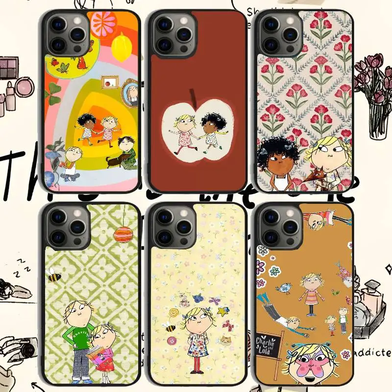 

Charlie and Lola Anime Phone Case 11-16 Series TPU Stylish Frosted Mirror , Non-Slip And Drop-Resistant