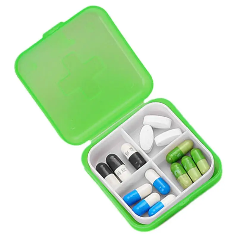 Square Pill Organizer Daily Pill Box Organizer Travel Pill Organizer Medicine Organizer Box Portable Segmented Clear Snap Close