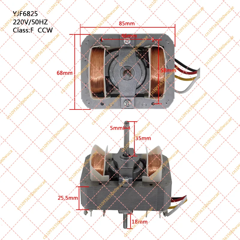 220V 50Hz Range Hood Fan Motor CCW, Replacement Shaded Pole Motor for Oven and Air Fryer