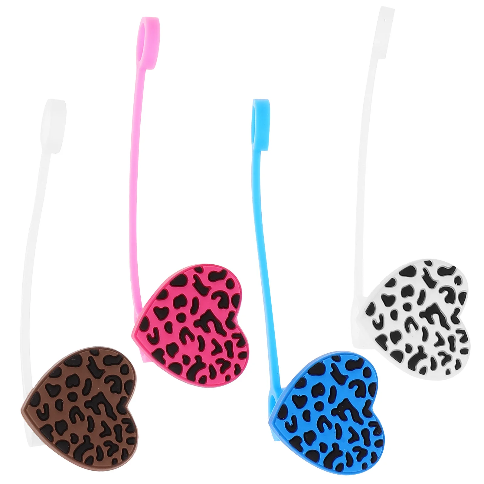 

4Pcs Adorable Heart Straw Toppers Reusable Tips Protectors for Daily Life and Themed Celebrations Straw Toppers
