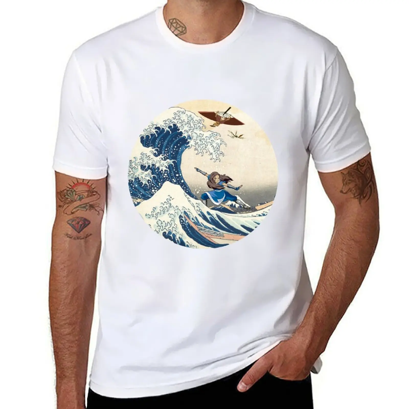 

Футболка Great Wave Off Kyoshi Island, футболки из 100% хлопка, мужские футболки с графическим рисунком