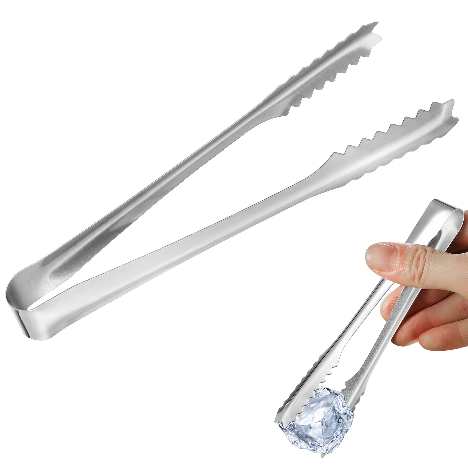 Stainless Steel Ice Clip Tongs Small Serving Sugar Cake Bread Sweet Multifunctional