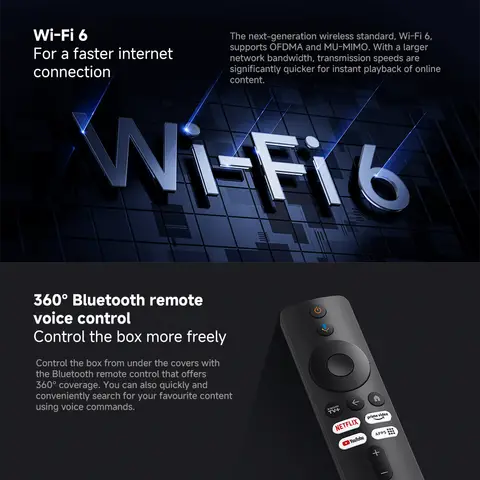 Global Version Xiaomi TV Box S 3rd Gen 4K Ultra HD Bluetooth 5.2 Wifi6 Android TV Google TV Google Assistant Smart Media TV Play 6 best sales sdt208 - №4