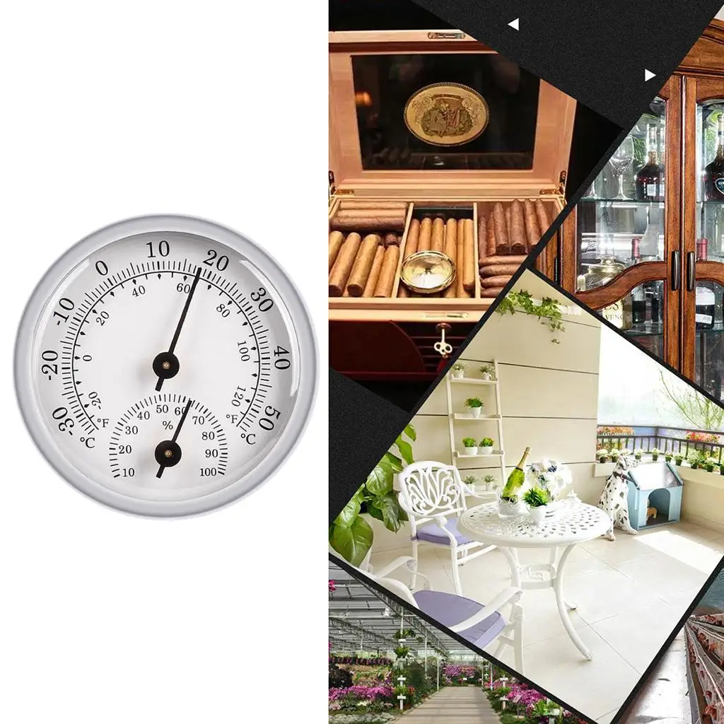 Wall Thermometer Hygrometer Meter Analog Hygrometer Humidor Improved Accuracy