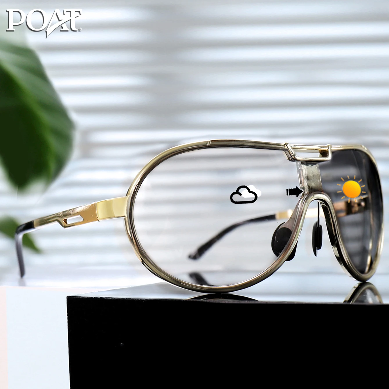 

Фотохромные солнцезащитные очки POAT для рыбалки, круглые ветрозащитные очки для мужчин и женщин с футляром - модные для езды на велосипеде, пешего туризма, путешествий