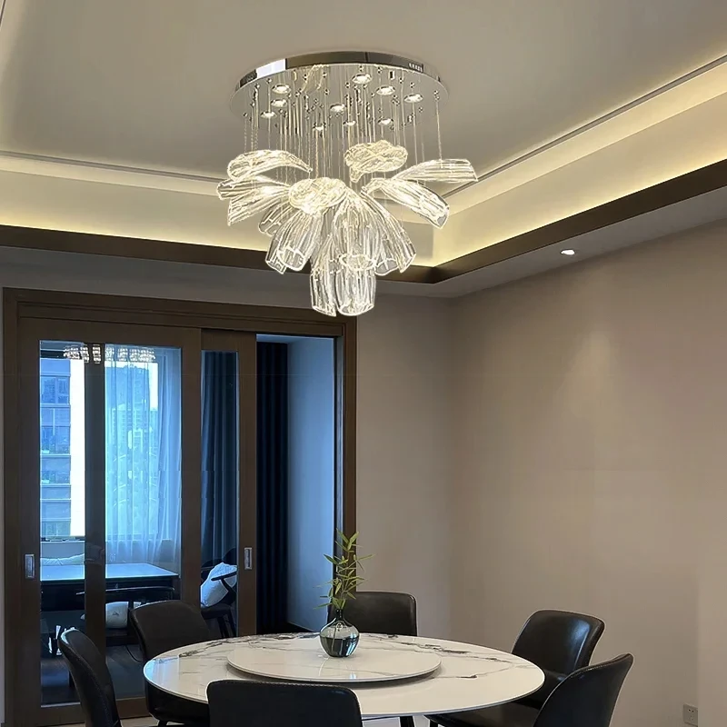 CX007AG  Italian Designer Custom Petal Glass Gloss Chandelier Living Room Chandelier Room Decoration Dining Room Lighting