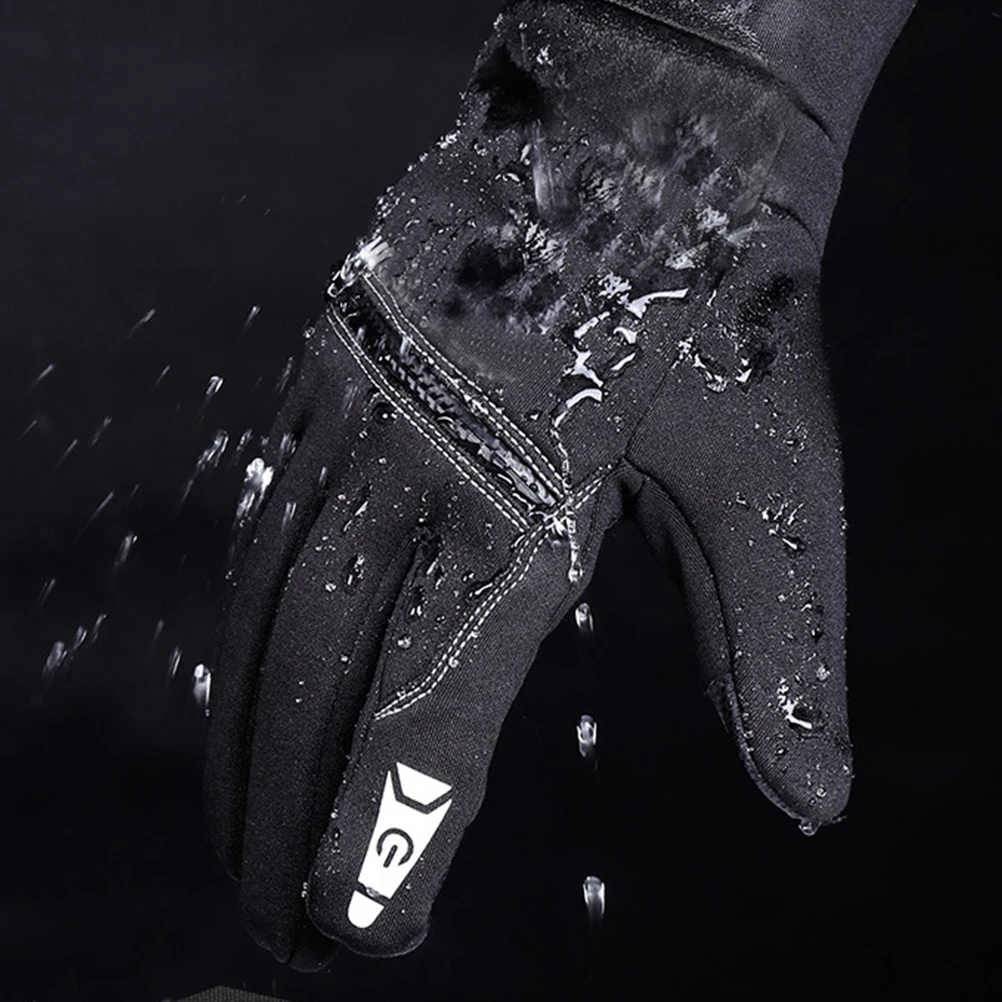 

1Pair Men Women Winter Gloves Touch Screen Warm Waterproof Anti-Slip Long Wrist Opening Zipper Wind-Proof Gloves