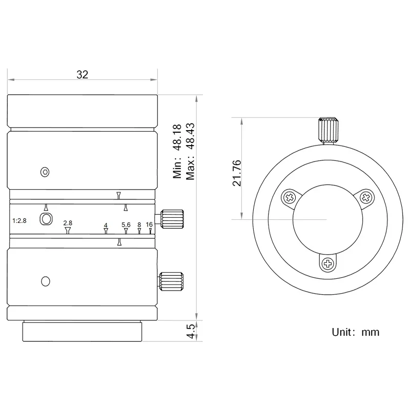 HIKROBOT MVL-MF3528M-8MP 8MP 35mm F2.8 2/3