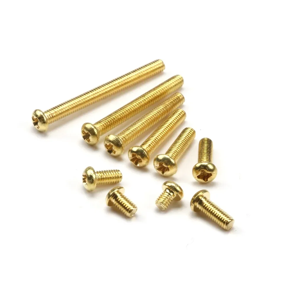 20pcs M3*4/5/6/8/10/12/16/20/25/30mm Brass Cross Recessed Pan Head PM Screws Phillips Screws