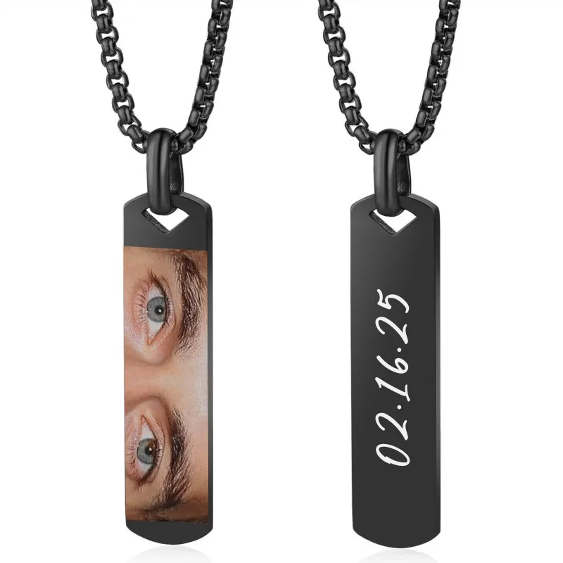 

Custom Eyes Photo Necklace for Men Women Personalized Colour Printing Picture Pendant for Couples Father's Day Jewelry Gifts