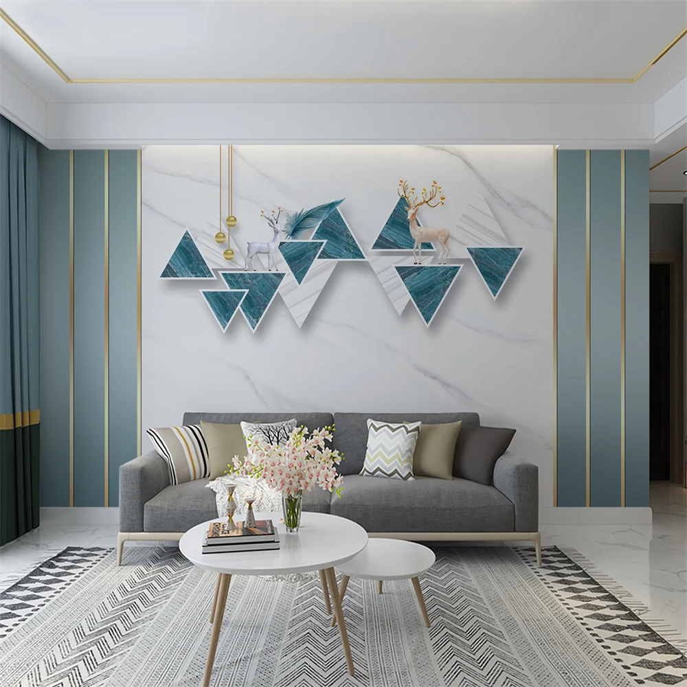 Custom Luxury mural TV background 3D wall paper home decor Nordic modern simple self-adhesive wallpapers for living room sofa