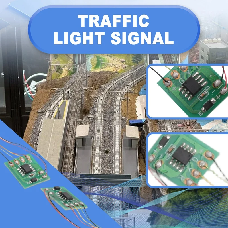 12Pcs HO N Scale Model Electric Circuit Board Traffic Light Signal Model HO Scale Train Railway Miniatures