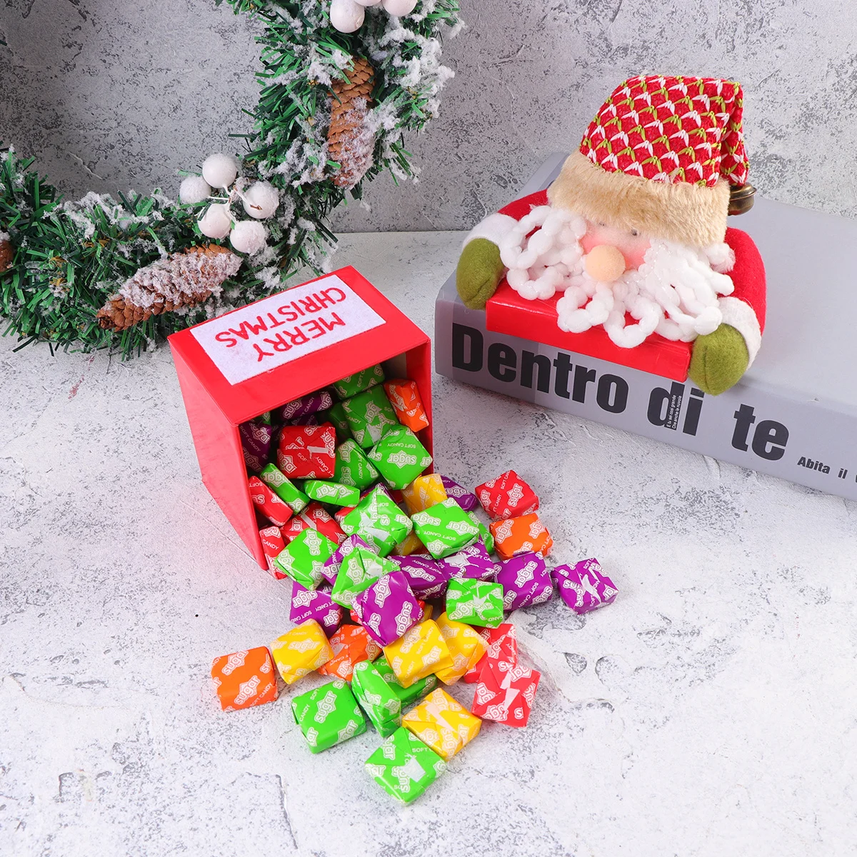

Christmas Candy Box Hard Cardboard Santa Head Design Packaging Baking Cookies Gift Container Party Favor
