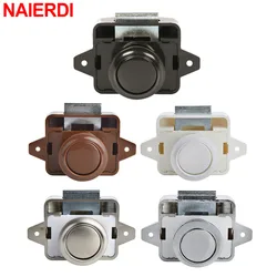 NAIERDI-botón de bloqueo de coche, pestillo de cajón, gabinete, Motor de barco, autocaravana, cromado, 10 piezas, 26mm
