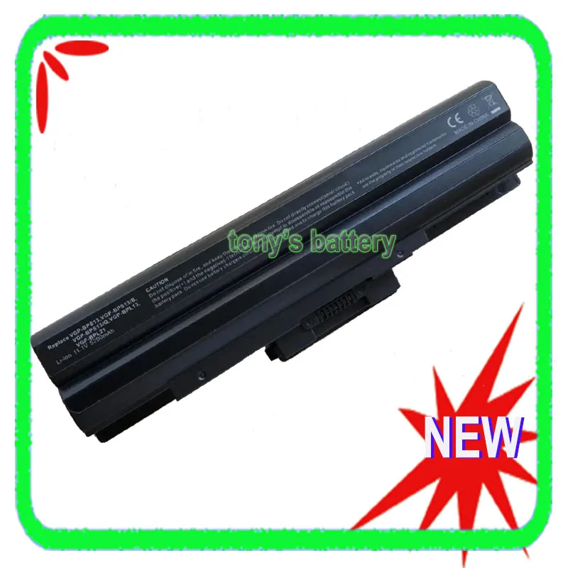 New Battery for Sony Vaio VGP-BPS13A/B VGP-BPS13B/Q VGP-BPS13A/Q VGP-BPS21 VGP-BPS21A VGN-SR45H VGN-CS VGN-FW AW PCG-7182 Black