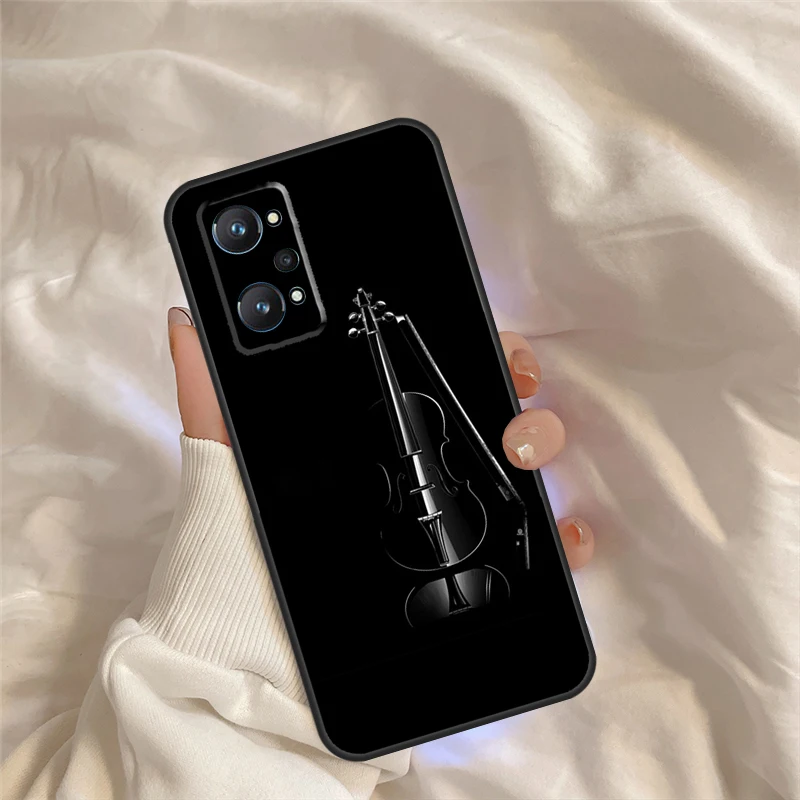 حافظة جيتار لأداة موسيقى الروك لـ Realme C55 C71 C75 C61 C53 C33 C63 C51 C65 C67 10 11 12 13 14 Pro Plus GT6 GT7 Pro