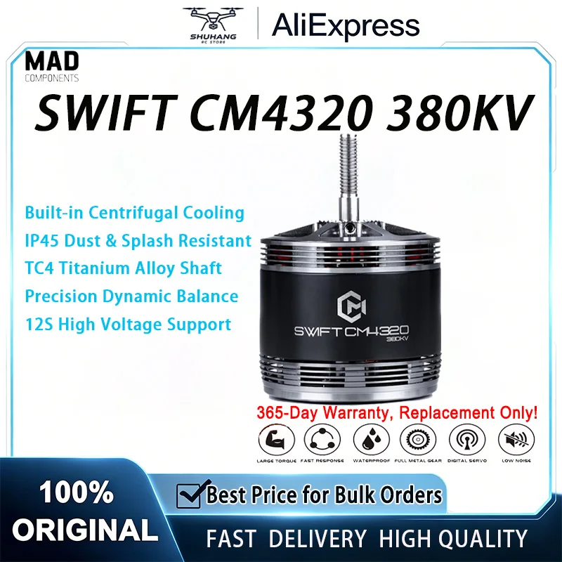MAD SWIFT CM4320 380KV Heavy Lift FPV Brushless Motor X8 Cinelifter Drone for 13-15