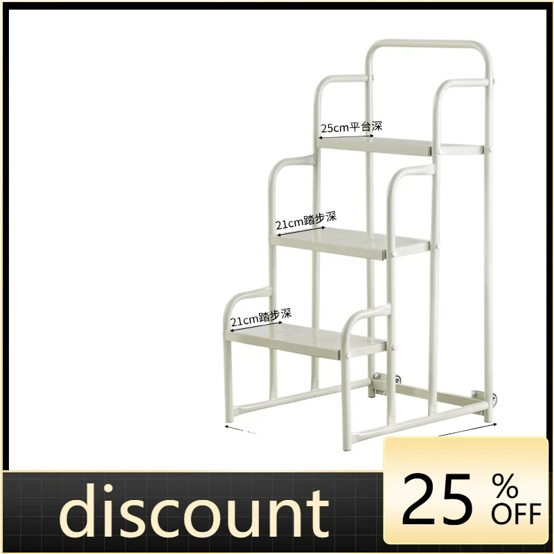 LMM Supermarket Shelf Type Pickup Movable Wheeled Platform Ladder