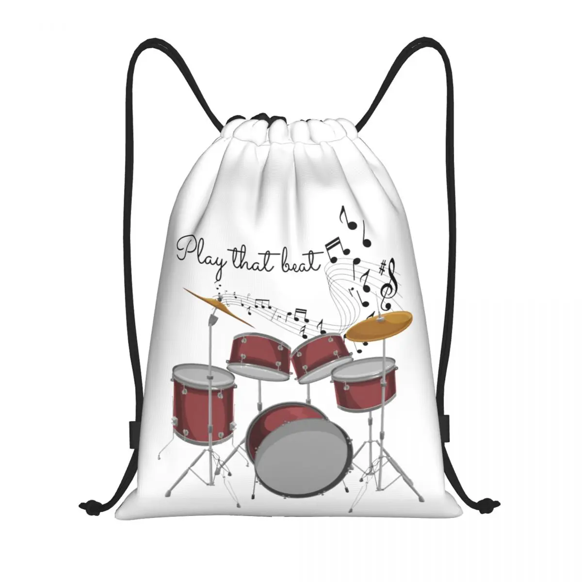 Play That Beat Drums 1 Drawstring Bags Gym Bag Top Quality Field pack Comfortable Backpack Humor