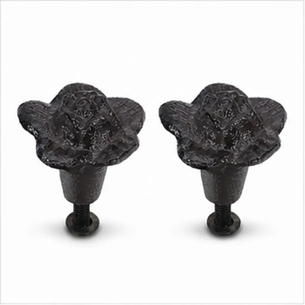 2Pcs Vintage Cast Iron Cabinet Pulls Rustic Single Hole Kitchen Drawer Handles Farmhouse Furniture Door Pulls Retro Iron Cabinet