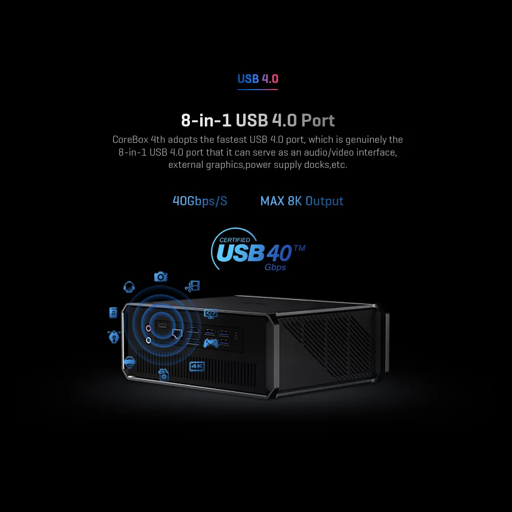 CHUWI-CoreBox Windows 11 computador, Intel Core i3-1215U Gaming PC, gráficos UHD, 8K decodificação, 16GB LPDDR5, 512GB SSD, WiFi 6