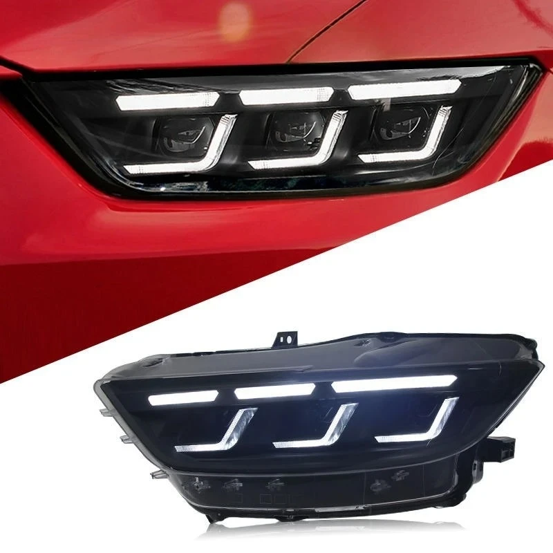 BB Car RHD LHD Lamp for For-d Mustang 2015-2017 headlight assembly Mustang modified LED day running light flow  signal