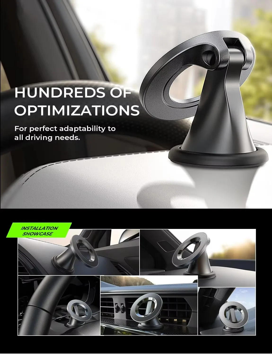 LISEN Ultra Magnetic Car Phone Holder 360 Car Mount Suction Rotatable Car Magnet Phone Mount for iPhone 16