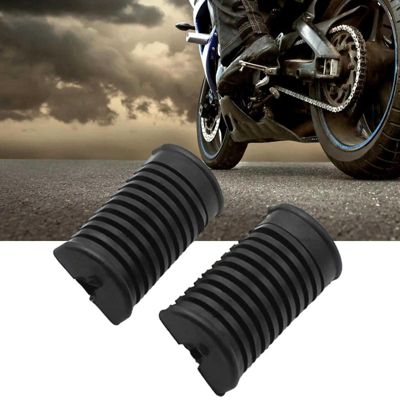 2 Pieces Motorcycle Rubber Footrest Coves Foot Peg Pedals for AX100