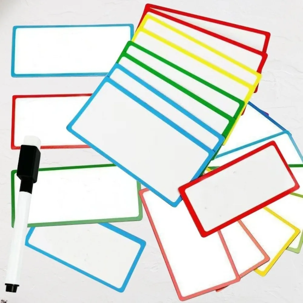 27pcs Dry Erase Magnetic Labels Erasable Reusable Magnetic Name Tags, Whiteboard Magnetic Stickers Color Magnetic Tags