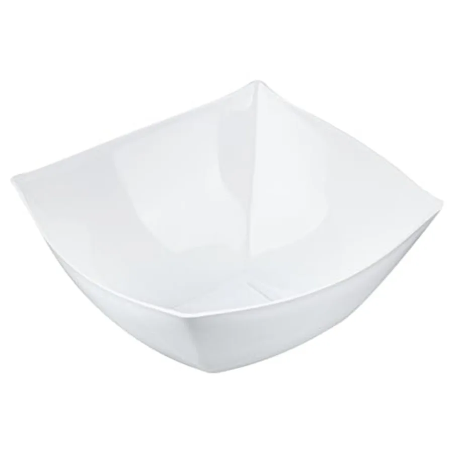 Moderna Fancy Plastic Bowls, 10 Square Disposable Salad Bowls - Durable, Heavy-duty, Plastic Bowl, For Warm And Cold Foods