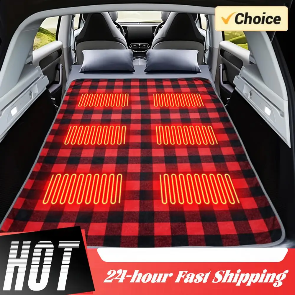 

180cm* 150cm Electric Heating Pads 3 Adjustable Temperature Camping Heating Sleeping Pad with 6 Heating Zones for Outdoor Hiking