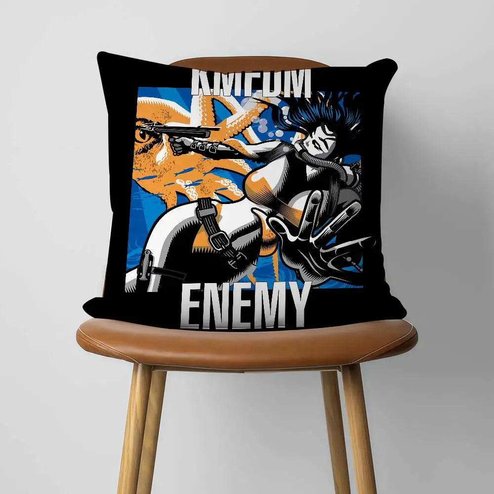 

HYENA 30x30cm 45x45cm Pillow Case Decor Protective Covers Comfortable Soft For Sofa Living Room Home Office Band K-K-M-FDM ENEMY