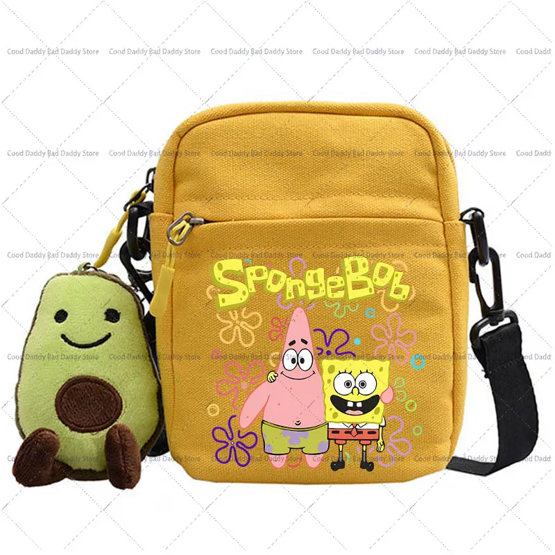 Kids Anime Printed Shoulder Handbags Accessories Cartoon SpongeBobs Cute Crossbody Bag Fashion Casual Storage Pouch Gifts 2026