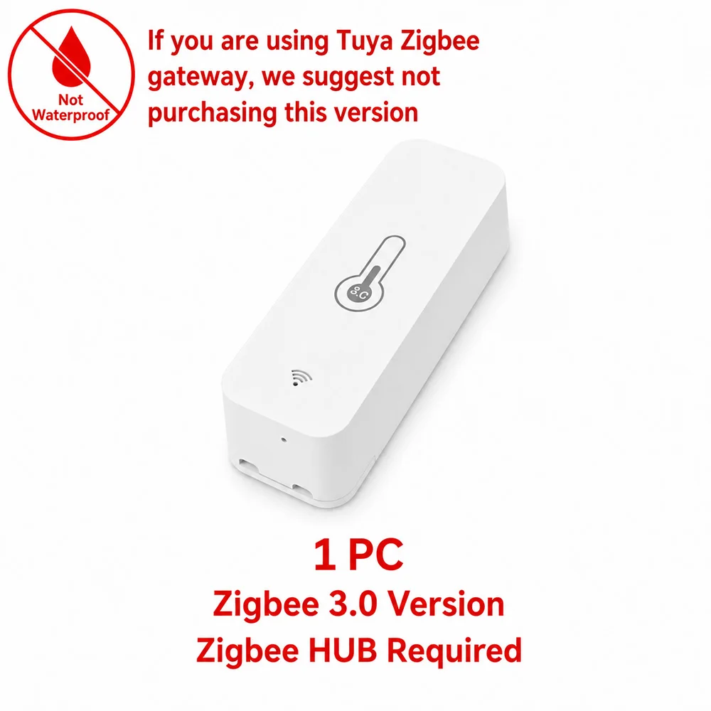 Zigbee 3.0 Temperatur- und Feuchtigkeitssensor Tuya Smart Life Wasserdichtes Hygrometer Kompatibel mit Alexa Home Assistant Zigbee2MQTT